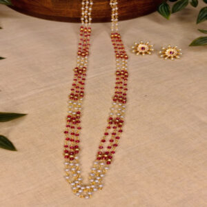 Set of Kanak Mala Sunburst Stud Ruby