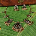 Royal Peacock Charm Necklace Set (Green)