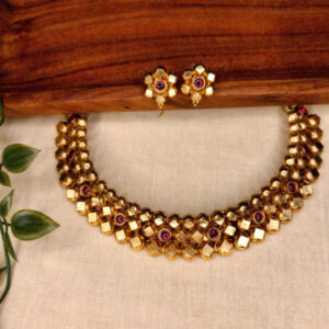Nakshatra Antique Choker (Ruby)