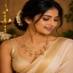 Golden Leaves & Spiral Layered Neckpiece
