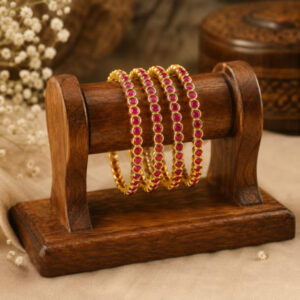Pink Luxe Solitaire-Style Bangles
