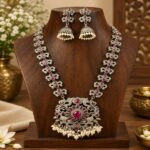 Mayura Oxidised Necklace Set (Ruby)