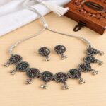 Aadhya Ruby-Emerald Oxidized Set